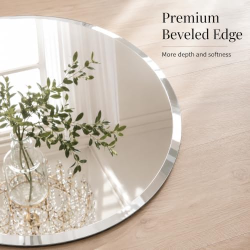 30 Inch Round Frameless Beveled Wall Mirror - Image 5