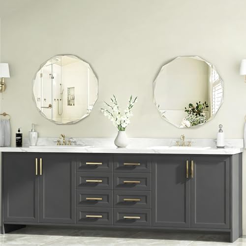 24x24 Inch Bathroom Mirrors for Over Sink, Round Frameless Mirrors for Wall - Image 7