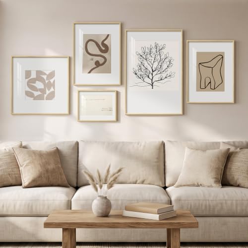 Large Framed Abstract Neutral Canvas Wall Art by Cuspin