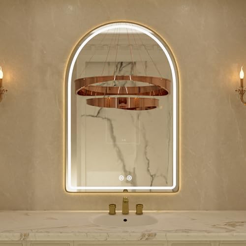 Arched LED Bathroom Mirror, Lighted Vanity Mirror by JingYiMingJing