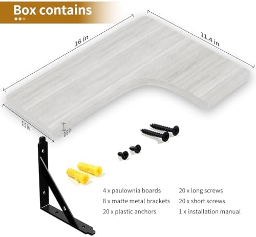 ROMGUAR CRAFT Corner Floating Shelves Wall Mounted Set of 4 - Image 4