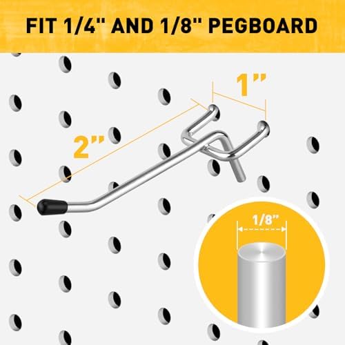 ELEAD 105-Piece 2 Inch Pegboard Hooks, Heavy Duty Peg Board Organizer - Image 3