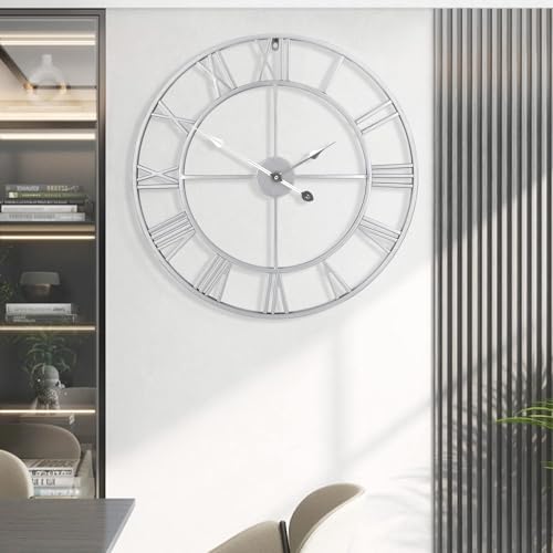 Large Wall Clock for Living Room Decor - 60cm/ 24 Inches Silent Non-Ticking - Image 2