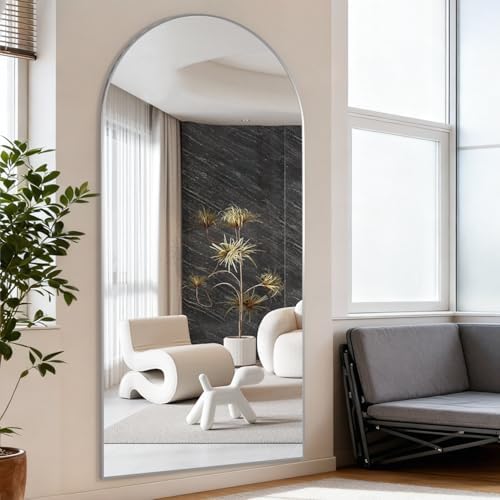 Arched Floor Mirror 76"x34" Silver Full Length Mirror - Image 6