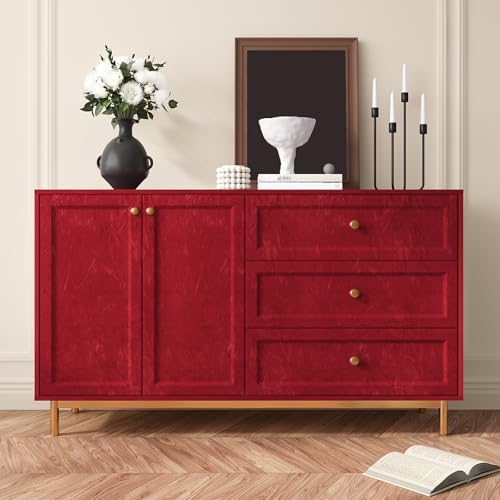 VEELIKE Ruby Red Crushed Velvet Drawer Liner - Image 4