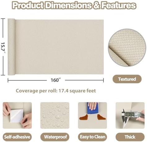 Beige Grasscloth Peel and Stick Wallpaper Textured Grass Cloth Rattan Wallpaper - Image 3