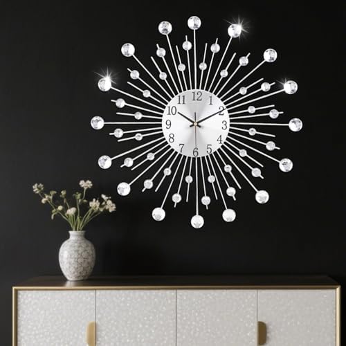 SIN&MI Large Wall Clock for Living Room Decor Non-Ticking Quiet Metal Quartz - Image 5
