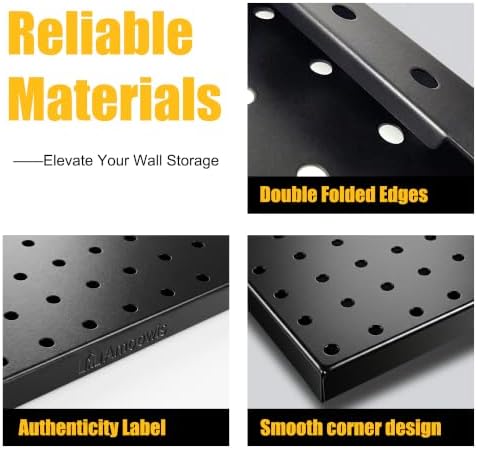 4 Pcs Metal Pegboard Panels 16x33in - Image 6