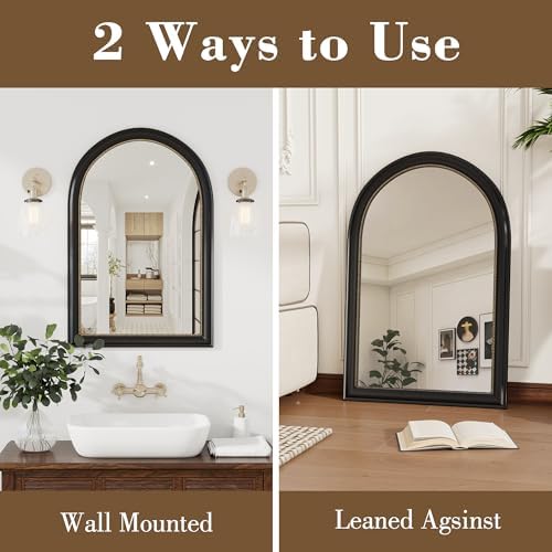 Axeman 22x30 Arched Wall Mirror, Decorative Bathroom Mirror, Traditional - Image 4