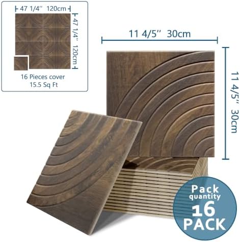 16-Pack Acoustic Wall Panels, 11.8" x 11.8" Peel and Stick PET Target-Look - Image 2
