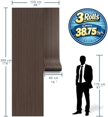 Peel and Stick Faux Wood Slat Wall Panels, 3D Wood Grain Wallpaper - Image 2