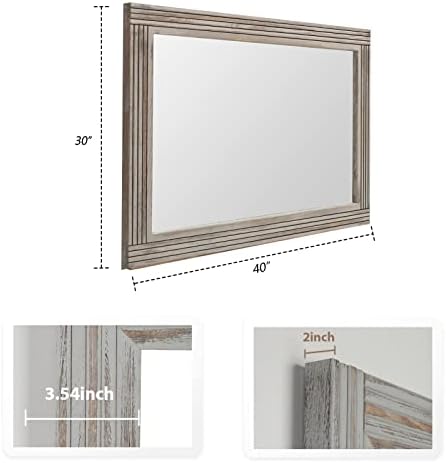 YOSHOOT Hand-Made Wooden Spliced Wall Mirror - Image 3