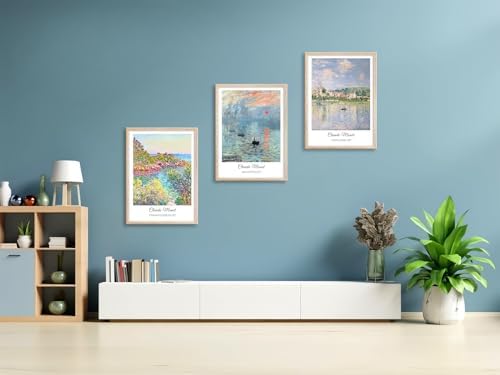 Framed Claude Monet Sunrise Canvas Wall Art, Vintage Impression Paintings - Image 4