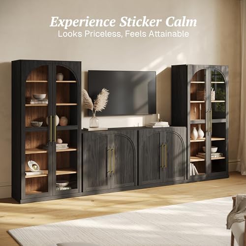 BELLEZE Jagger 128" Wall Unit 4-Piece Modular TV Stand - Image 4