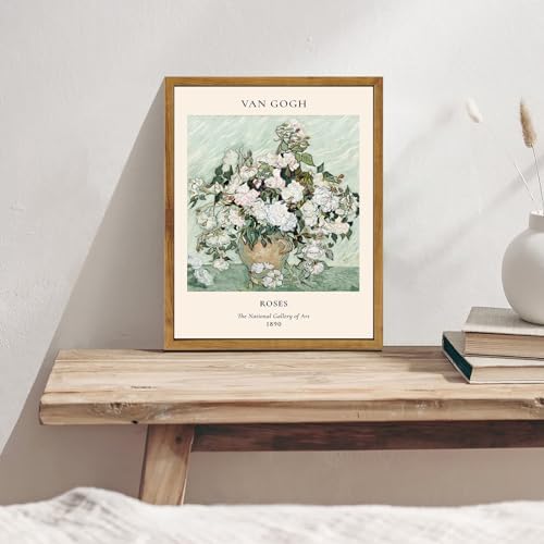 KBKBART Van Gogh Wall Art Framed, Vintage Van Gogh Roses Canvas Art Print - Image 2