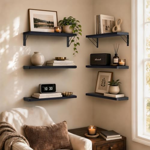 BAYKA Wall Mounted Black Floating Shelves - Image 5