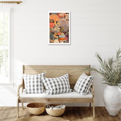 Abstract Mushroom Poster Vintage Japanese Fungi Canvas Wall Art Modern - Image 3