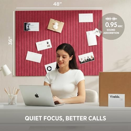 VIVELDA Felt Bulletin Board Tiles 48"x36" - Image 5