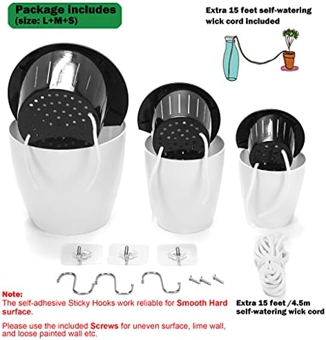 3 Pack Self Watering Wall Hanging Planter Pots Vertical Garden Window Hang - Image 6