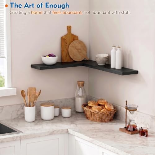 Black Floating Shelves 24 Inch, Modern Wall Hanging Book Shelf - Image 7