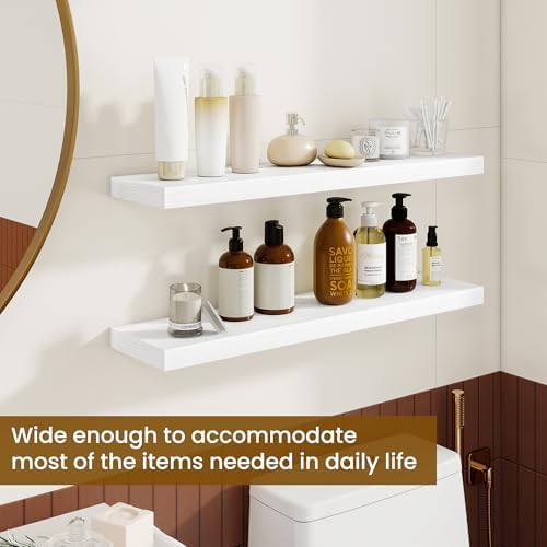 30" x 6.7" Wall Shelf, Rustic Wood Floating Shelf - Image 5