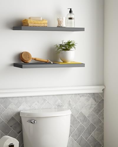 BAYKA Grey Floating Shelves 22.5in, Wall Mounted - Image 6