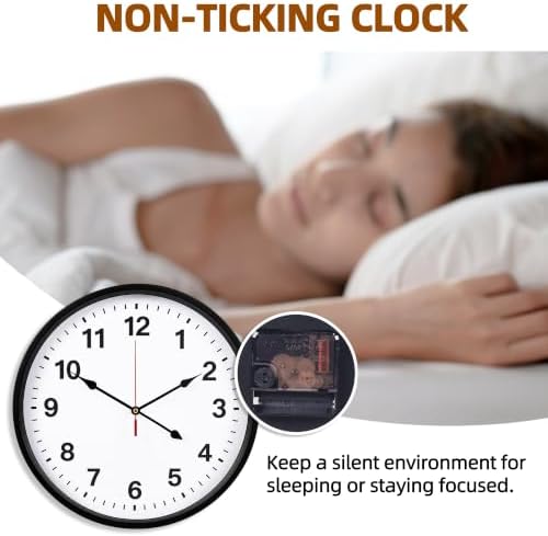 LEIKE Metal Wall Clock 16IN Black, Retro Silent Quartz Battery Operated - Image 4