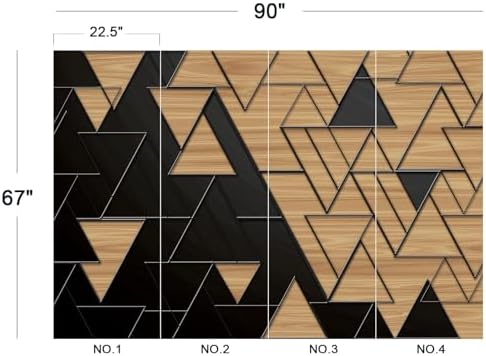 Modern 3D Geometric Wood Triangle Wallpaper Peel Stick - Image 5