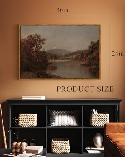 ARPEOTCY Vintage Framed Canvas Wall Art, 24×36 Inch, Fall Landscape Large Wall - Image 3