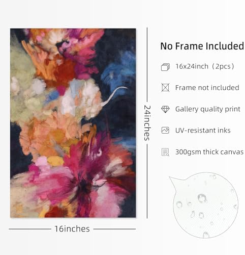 Colorful Abstract Wall Art Decor Modern Flower Canvas Wall Art Abstract Flower - Image 2