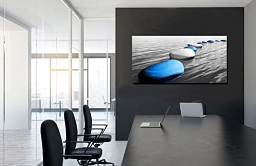 Xxliren Blue Zen Stone Canvas Print Wall Art 30x60 Inch - Image 2