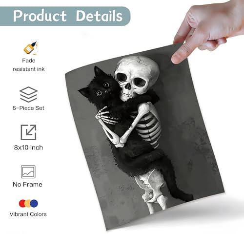 XYHYRA Vintage Gothic Wall Art Set of 6, Dark Academia Witchy Posters, - Image 3