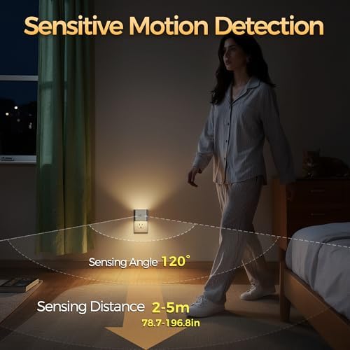 DORESshop Motion Sensor Night Light, Plug in Night Light, Motion Night Light - Image 2