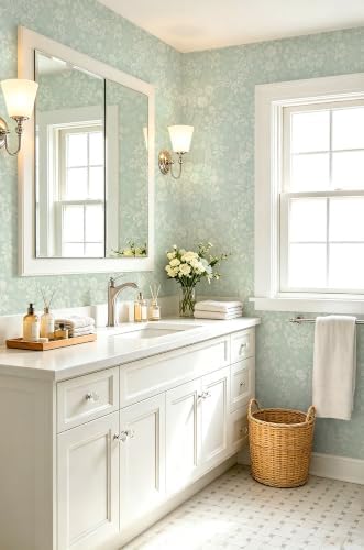 Safiyya Green Floral Wallpaper Peel and Stick Contact Paper Leaf Modern Boho - Image 4