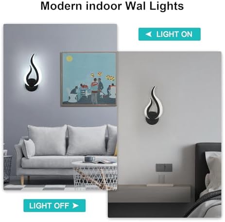 DELIPOP Modern Wall Sconces, 6500K Cool White LED Wall Light, 20W Indoor Wall - Image 7