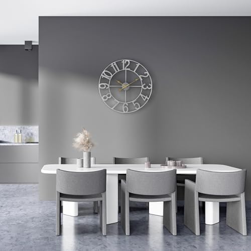 Sorbus Large Wall Clock, Metal Frame, Battery Powered - Image 2