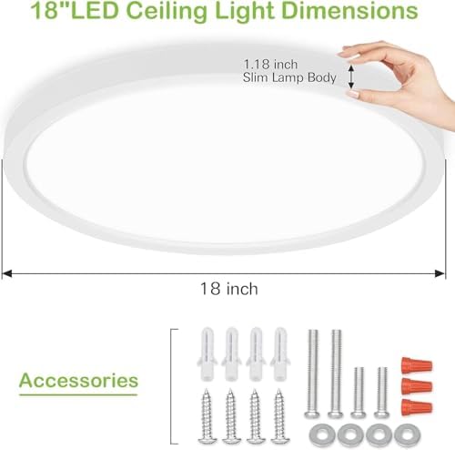 hykolity 18 Inch LED Round Flat Panel Light - Image 2
