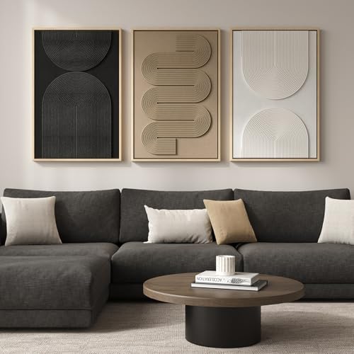 Large Framed Neutral Abstract Wall Art - Image 2