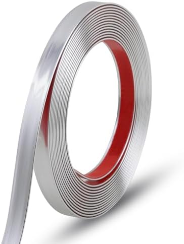 Gaahing 196.8" x 0.5" Brushed Silver Molding & Wall Trim, Flexible Peel and by Getallthemoldingtrimsyoulike