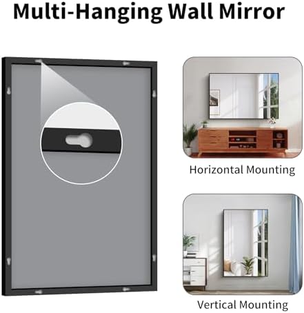 Koonmi Black Bathroom Mirror for Over Sink, Metal Framed 36"x55" Wall Mirror - Image 5