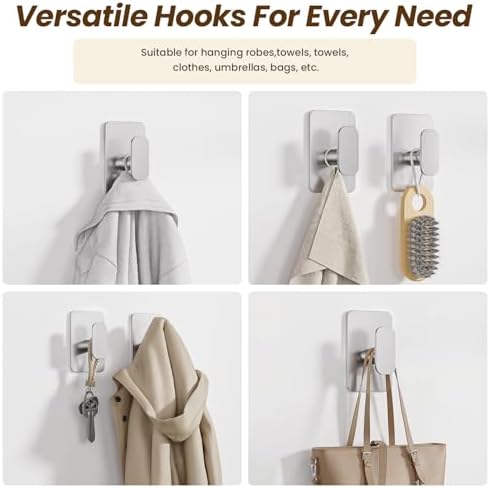 6 Pack Large Heavy Duty Wall Hooks - 26lb Max - Image 7