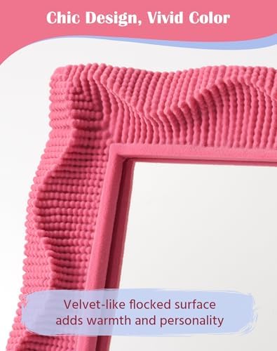 Wavy Wall Mirror, Modern Rose Pink Bedroom Decor Aesthetic - Image 3