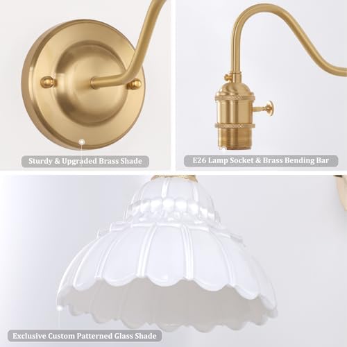 Shenmoyl Battery Operated Wall Sconce, Vintage Rechargeable Wall Lights - Image 6