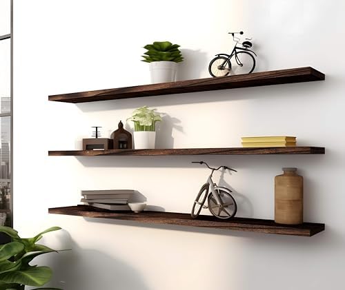 48 Inch Brown Wood Floating Shelves - Image 7