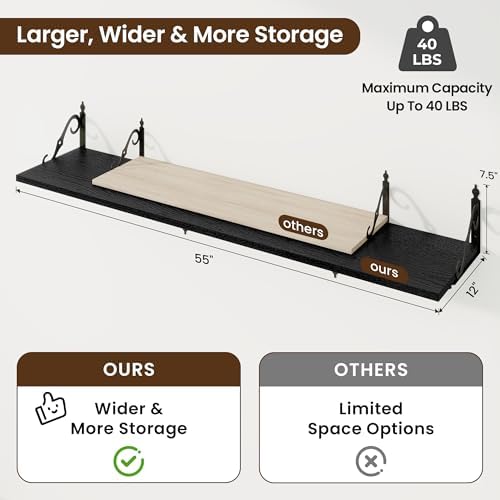 RICHFOCUS 12 Inch Deep Floating Shelves - Image 3