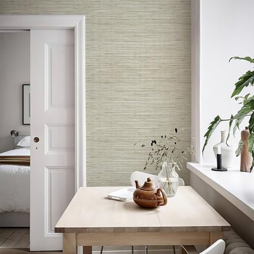 HueBurst Grasscloth Peel and Stick Wallpaper 17.3" x 118" Renter Friendly - Image 3