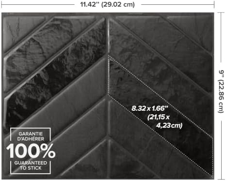 Smart Tiles Peel and Stick backsplash, Chevron Black - Image 3