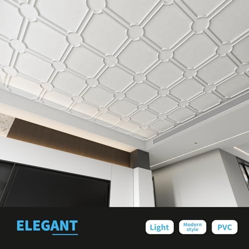 Art3d 3D Textured PVC Drop Ceiling Tiles, 2 x 2 ft - Image 3