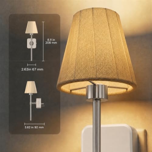 L LOHAS LED Night Lights Plug into Wall, Pleated Fabric Cover Night Light - Image 2