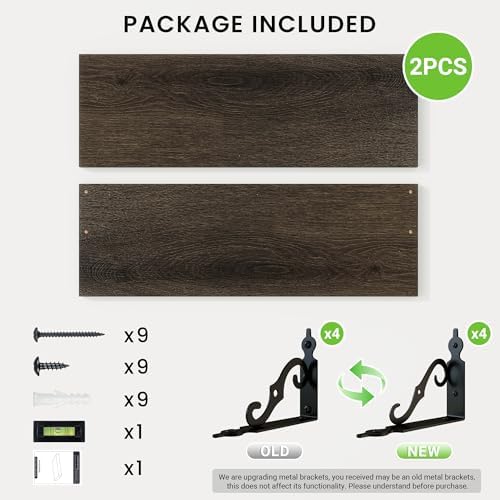 RICHFOCUS Floating Shelves for Wall Decor, 24Inch Shelves Set of 2, 24W x 8D - Image 5